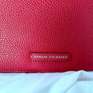 Red leather clutch